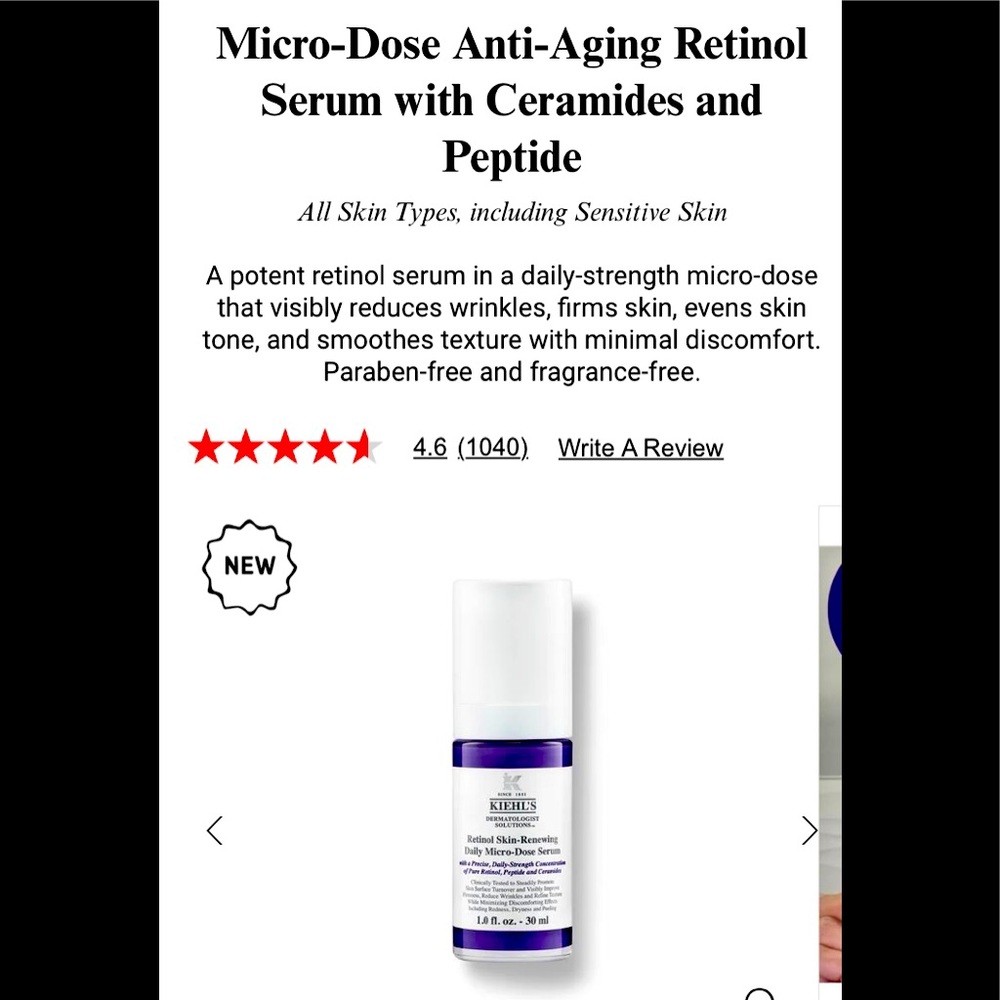 Kiehl’s Anti-Aging Retinol Serum.